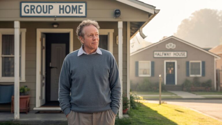 Man Standing Outside A House